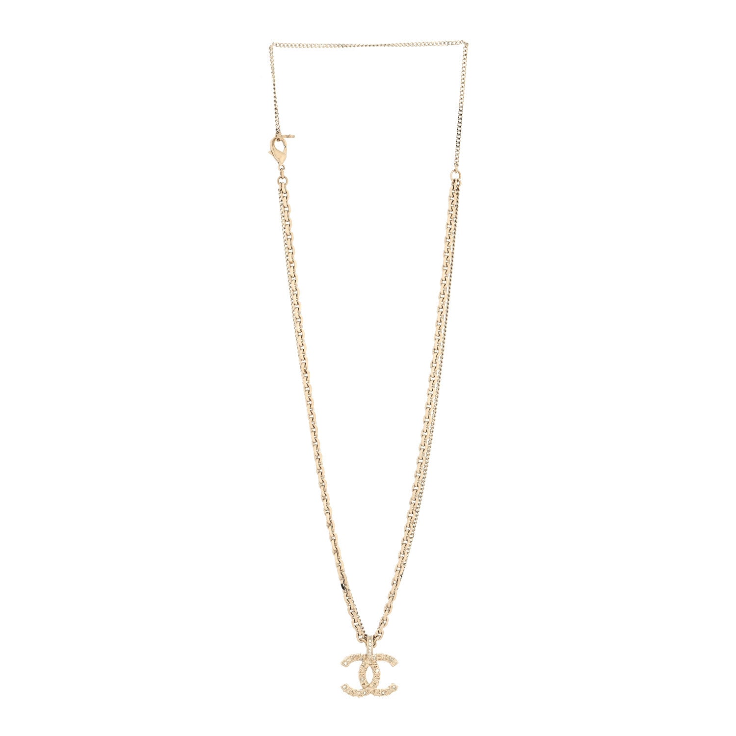 Chanel Crystal CC Multi Strand Chain Necklace Gold 3 of 5