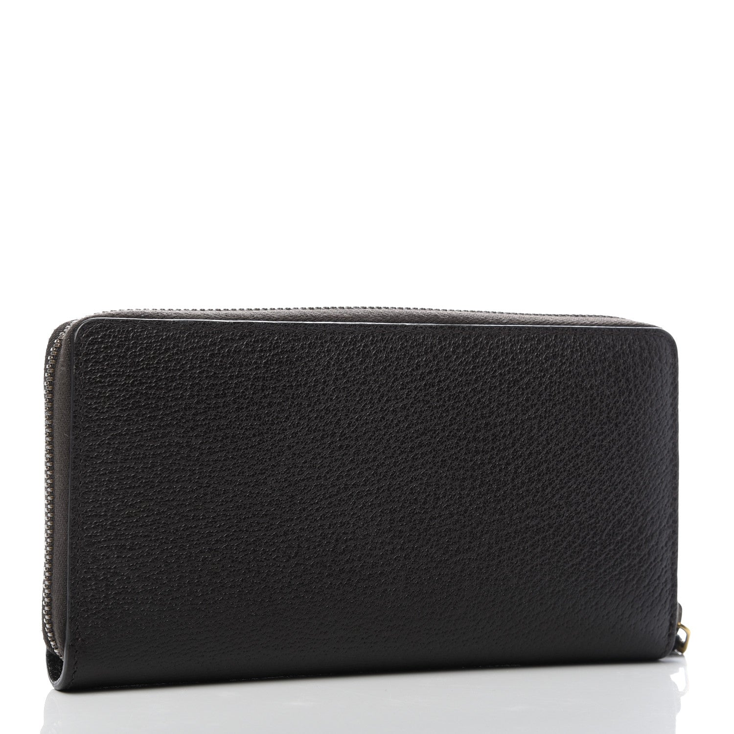 Gucci Dollar Calfskin Boar Effect GG Marmont Zip Around Wallet Dark Cocoa 3 of 7