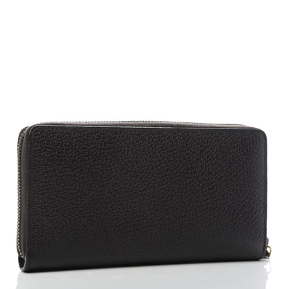 Gucci Dollar Calfskin Boar Effect GG Marmont Zip Around Wallet Dark Cocoa 3 of 7