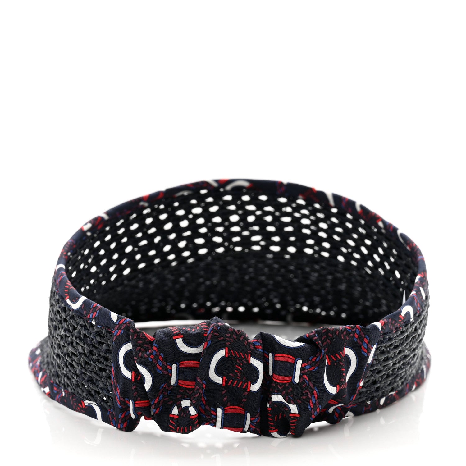 Hermes Raffia Silk Gemini Cap Marine Bleu Navy 8 of 13