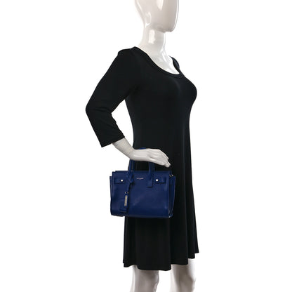 Saint Laurent Grained Calfskin Nano Supple Sac De Jour Flash Blue 2 of 11