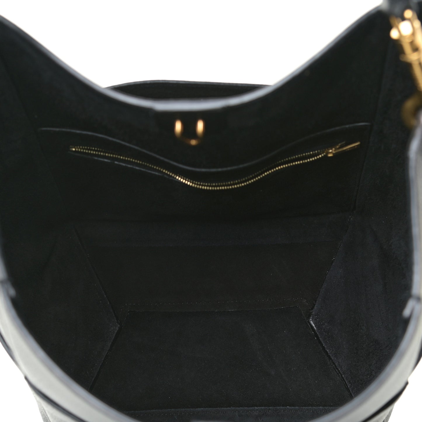 Soft Grained Calfskin Sangle Bucket Bag Black