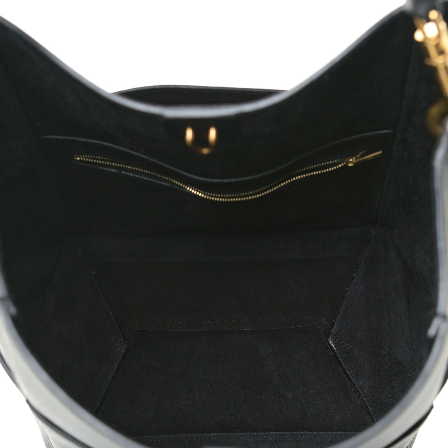 Celine Soft Grained Calfskin Sangle Bucket Bag Black 5 of 7