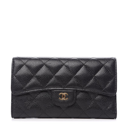 Chanel Caviar Quilted Large Flap Wallet Black 1 of 11