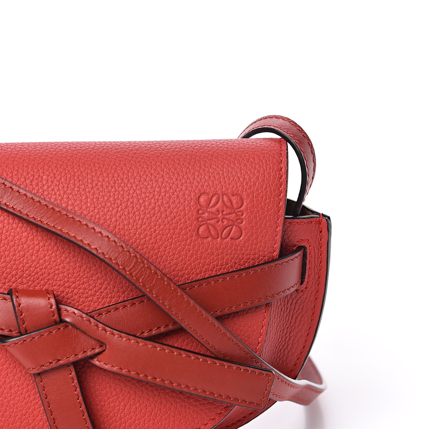 Loewe Grained Calfskin Mini Gate Crossbody Bag Scarlet Burnt Red 9 of 9