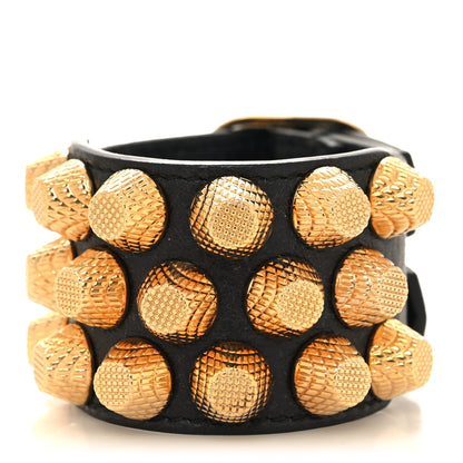 Balenciaga Agneau Arena Three Row Giant Gold Bracelet Anthracite 1 of 4