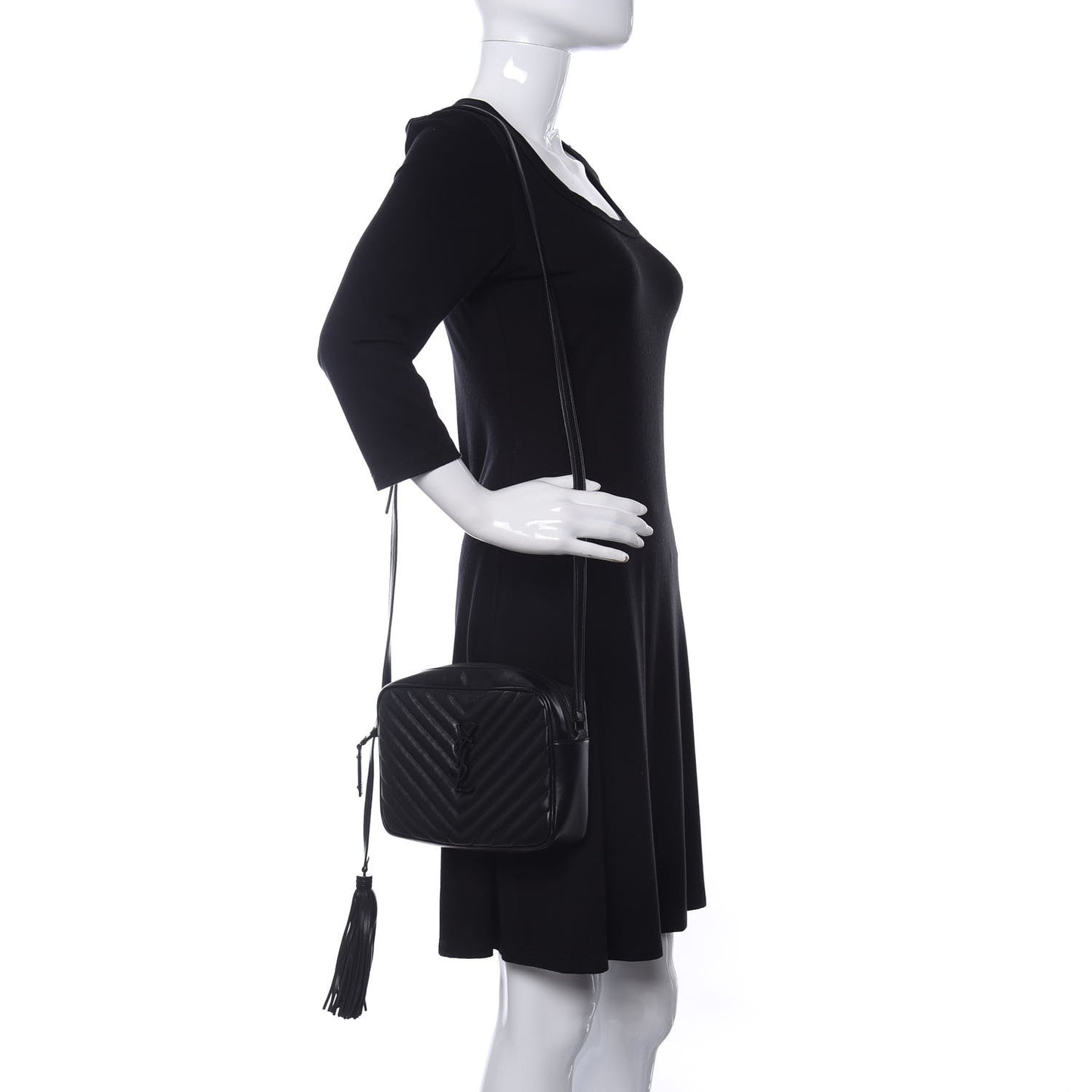 Calfskin Matelasse Monogram Lou Camera Bag Black