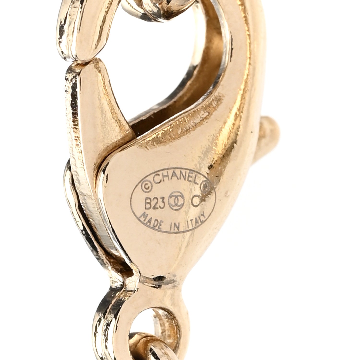 Chanel Pearl Metal Resin Quilted Flap Bag Necklace Gold Black Pearly White 6 of 7