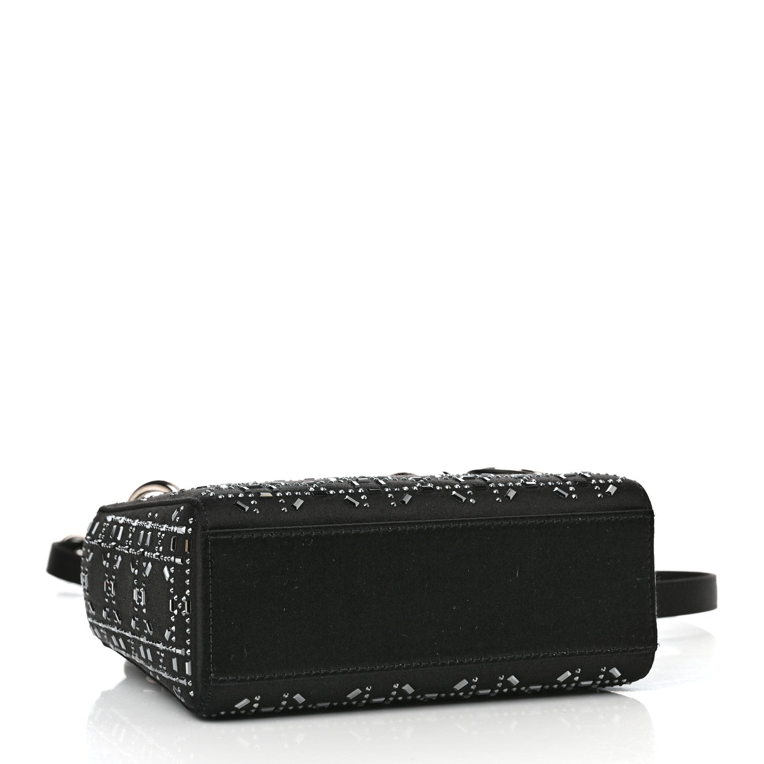 Christian Dior Satin Crystal Cannage Mini Lady Dior Black 4 of 10