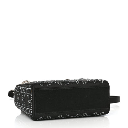Christian Dior Satin Crystal Cannage Mini Lady Dior Black 4 of 10