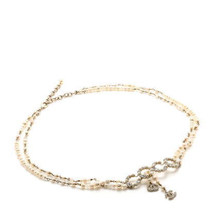 Chanel Pearl Crystal Coco Double Strand Belt Pearly White 1 of 5