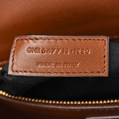 Saint Laurent Linen Canvas Crocodile Embossed Carre Satchel Natural Brown 7 of 11