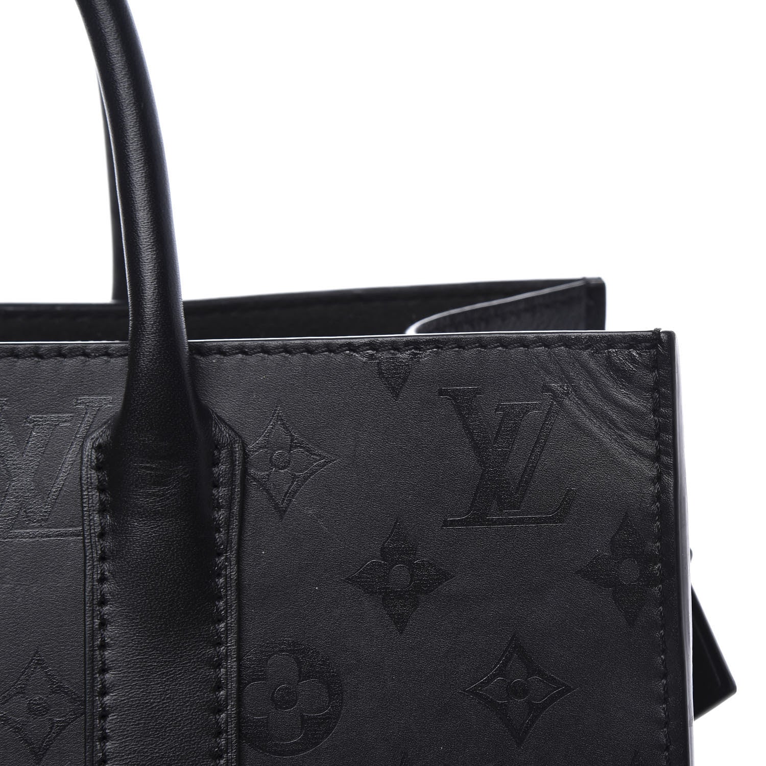 Louis Vuitton Monogram Cuir Plume Very Tote MM Black 8 of 10