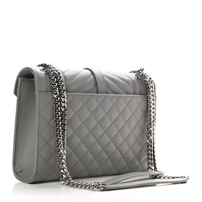 Saint Laurent Grain De Poudre Textured Mixed Matelasse Medium Triquilt Monogram Satchel New Stone 3 of 8