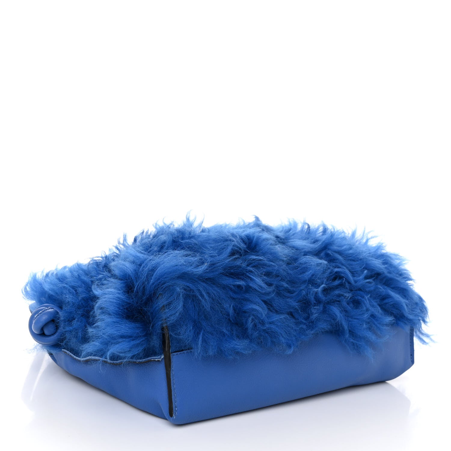 Loewe Nappa Shearling Flamenco Knot Clutch Blue 5 of 11