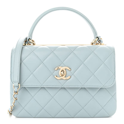 Chanel Lambskin Quilted Small Trendy CC Flap Dual Handle Bag Light Blue 1 of 10