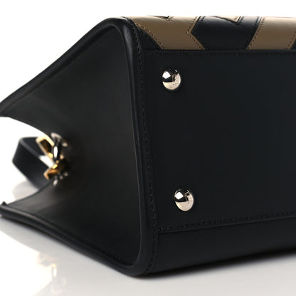 Fendi Vitello Century F is Fendi FF Diagonal Inlay Small Runaway Satchel Fango Black Fragola 7 of 9