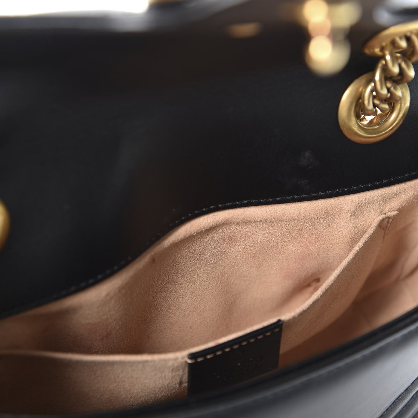 Calfskin Matelasse Mini GG Marmont Shoulder Bag Black