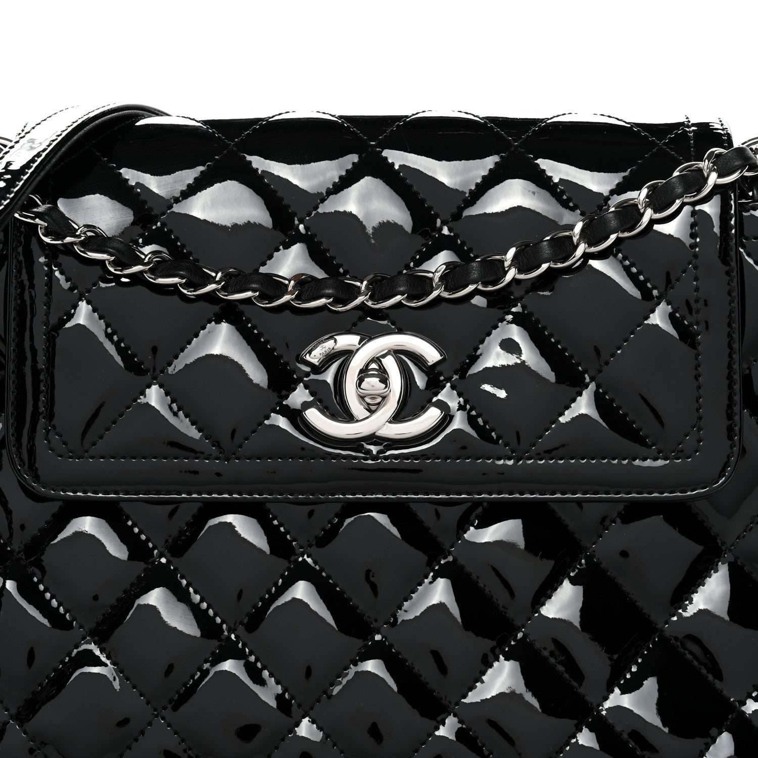 Chanel Patent Quilted Large Coco Shine Accordion Flap Black 8 of 10