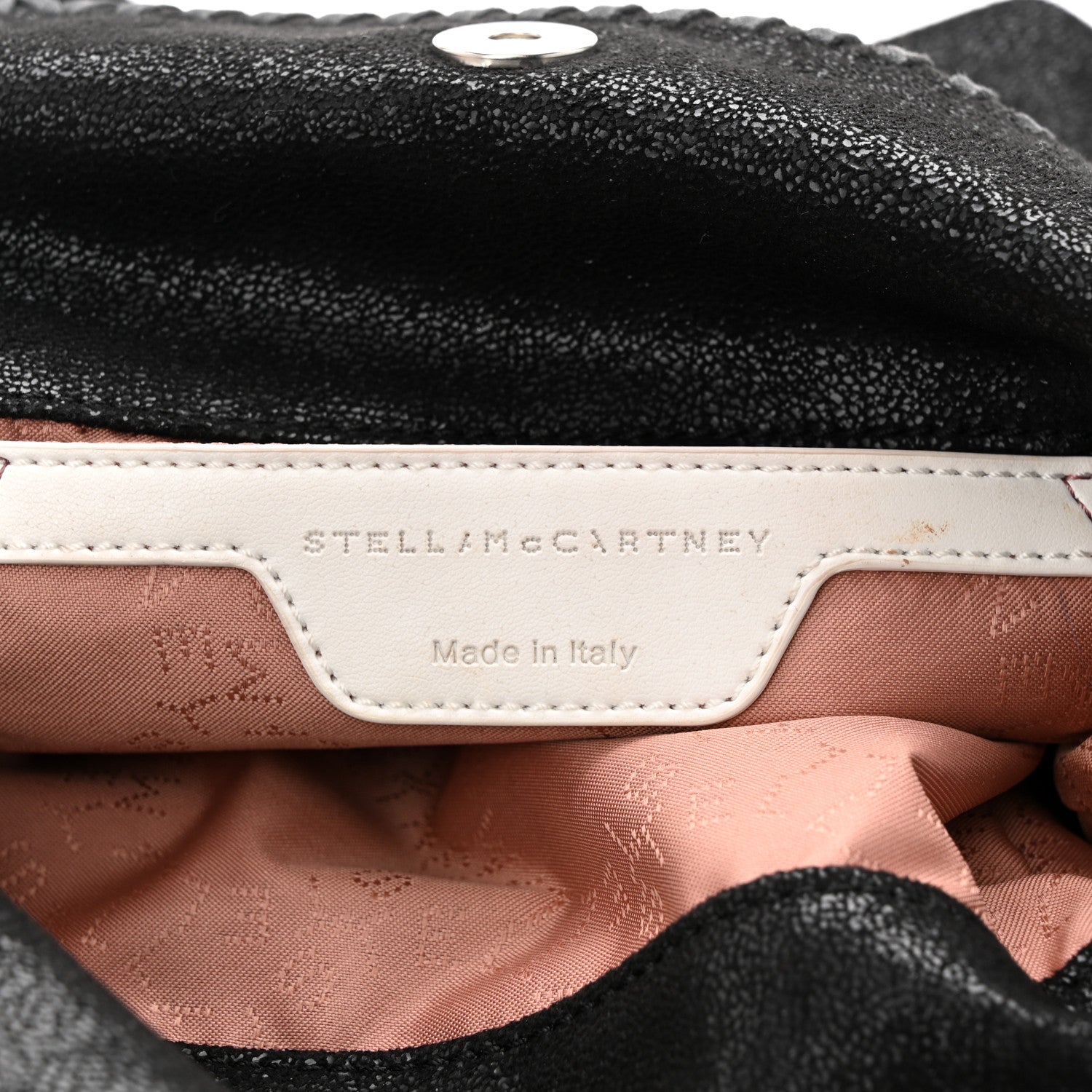 Stella McCartney X ED CURTIS Shaggy Deer Logo Embroidered Mini Falabella Fold Over Tote Black 6 of 10