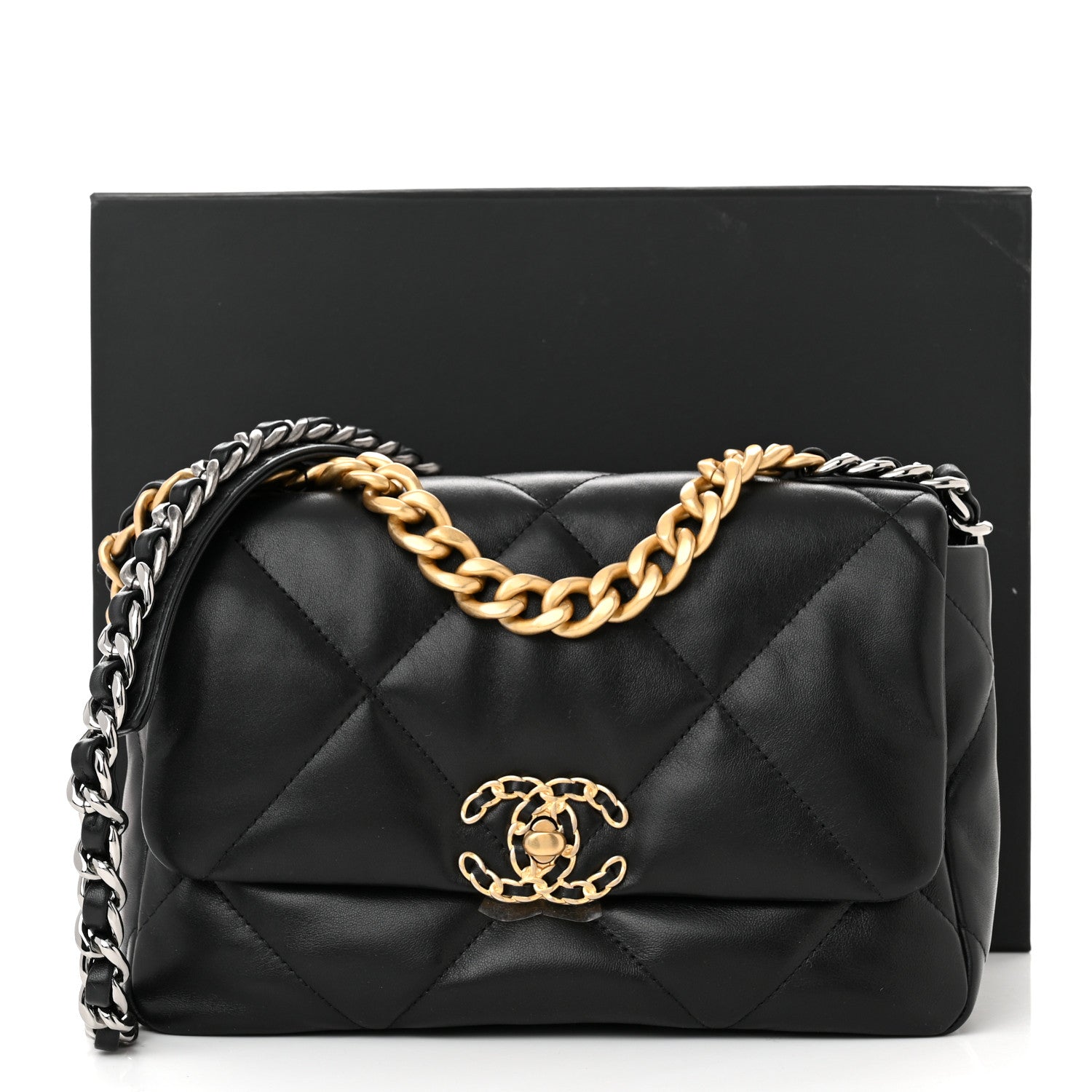 Chanel Lambskin Quilted Medium Chanel 19 Flap Black 11 of 11
