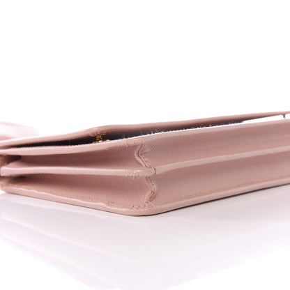 Prada Saffiano Metal Flap Wallet with Strap Orchidea 6 of 10