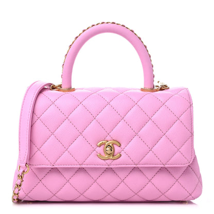 Chanel Caviar Quilted Mini Coco Chain Handle Flap Pink 1 of 12