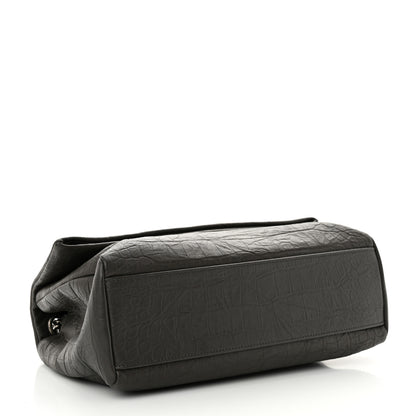 Saint Laurent Calfskin Crocodile Embossed Medium West Hollywood Monogram Fold-Over Earth 4 of 10