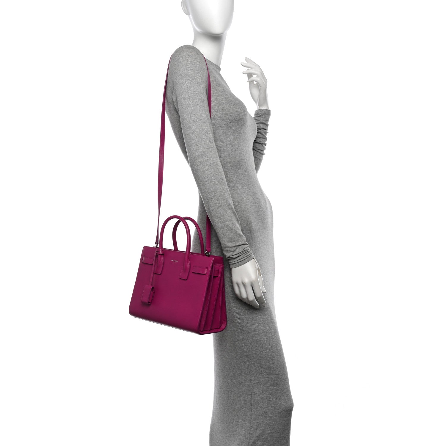Saint Laurent Calfskin Baby Sac De Jour Fuchsia 2 of 12