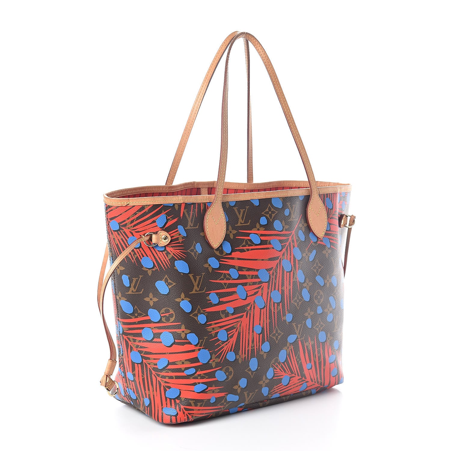 Louis Vuitton Monogram Jungle Dots Neo Neverfull MM Coquelicot Denim 3 of 8