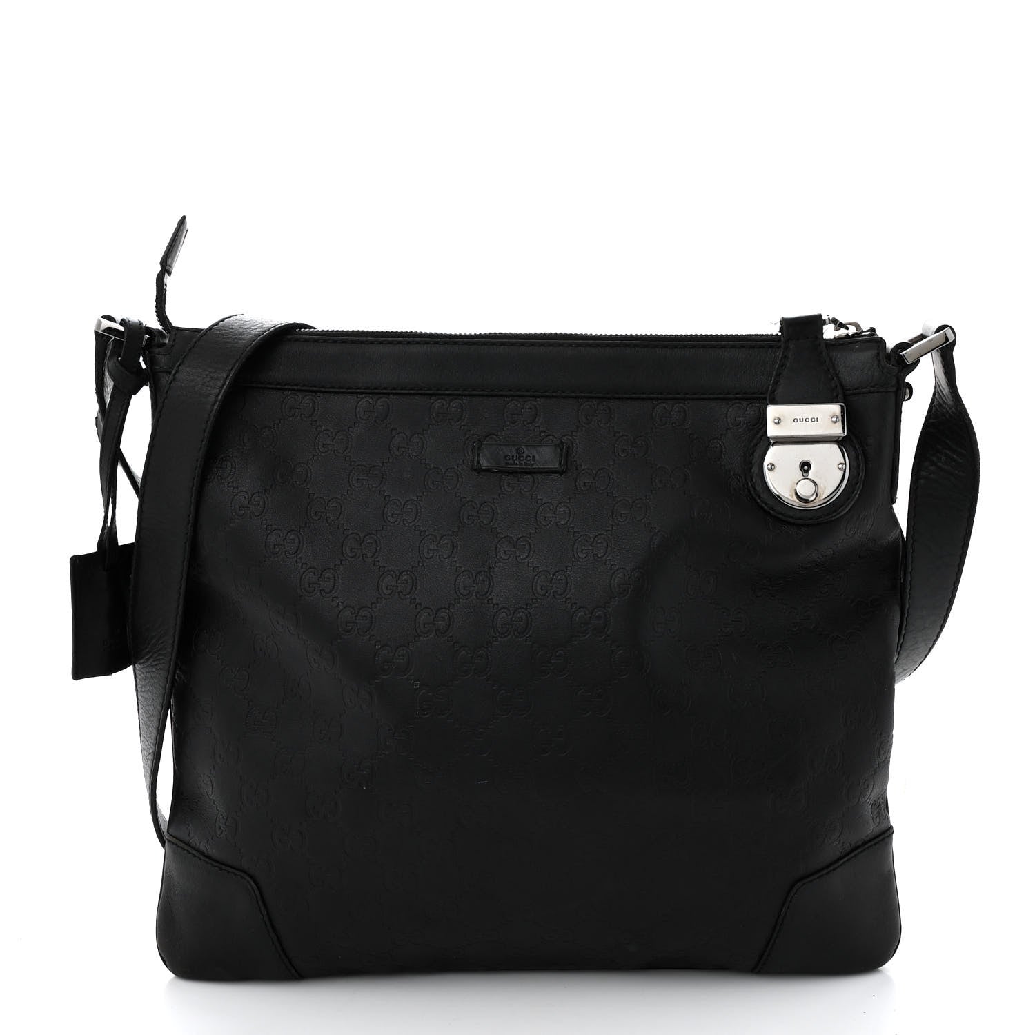 Gucci Guccissima GG Messenger Bag Black 1 of 15