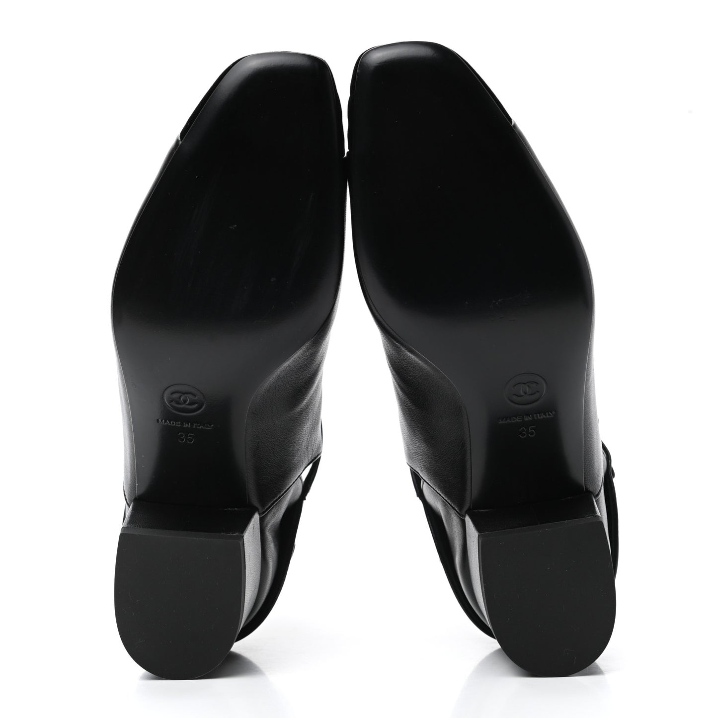 Lambskin Velvet Cap Toe Short Ankle Boots 35 Black