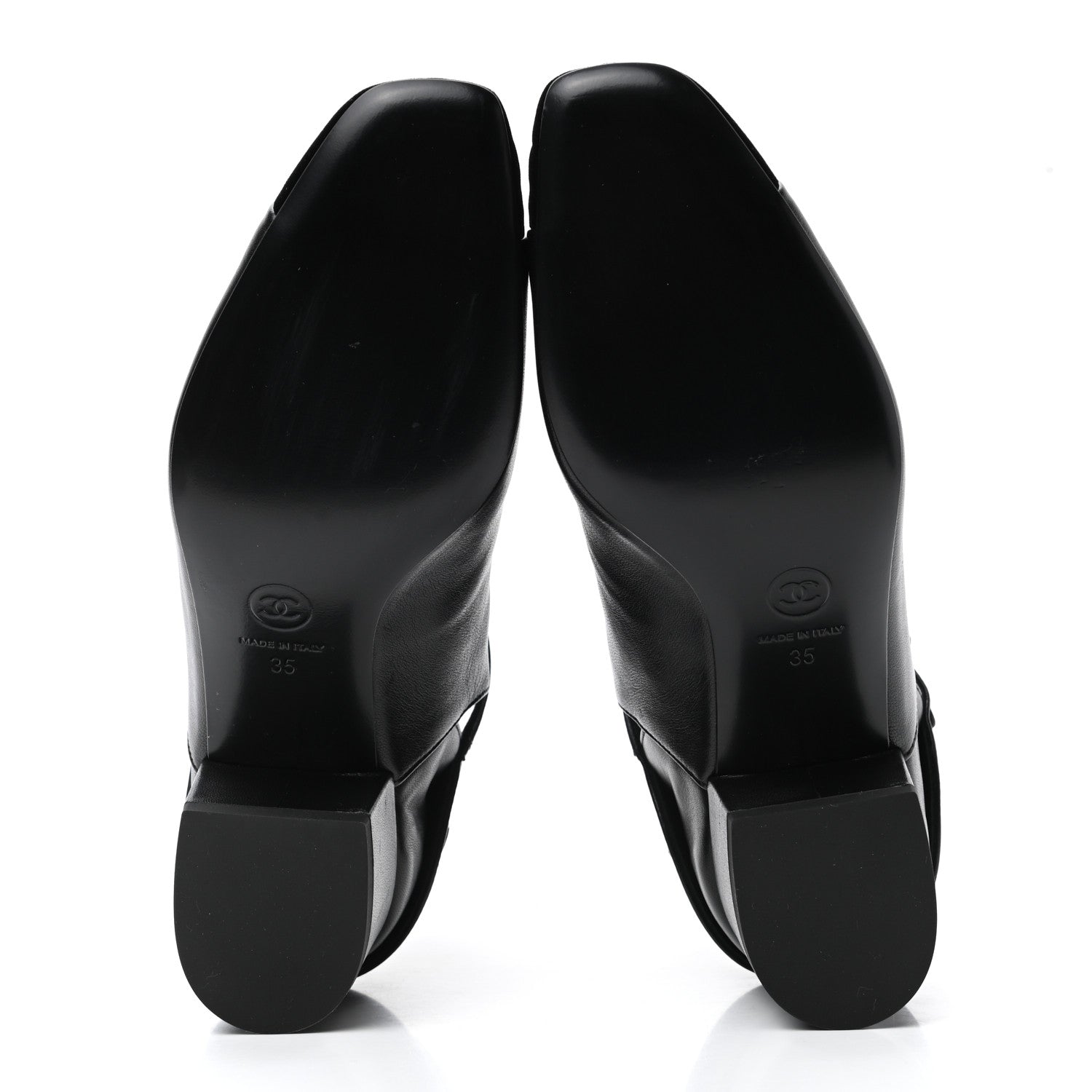 Chanel Lambskin Velvet Cap Toe Short Ankle Boots 35 Black 5 of 9