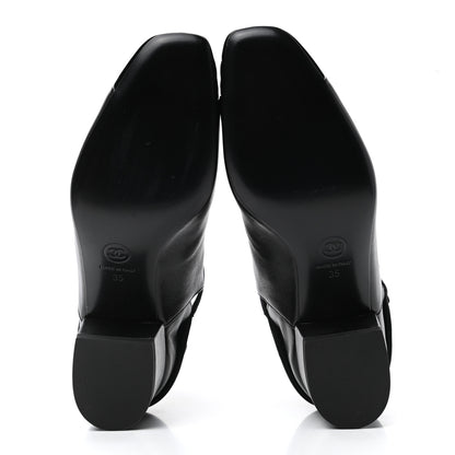 Chanel Lambskin Velvet Cap Toe Short Ankle Boots 35 Black 5 of 9