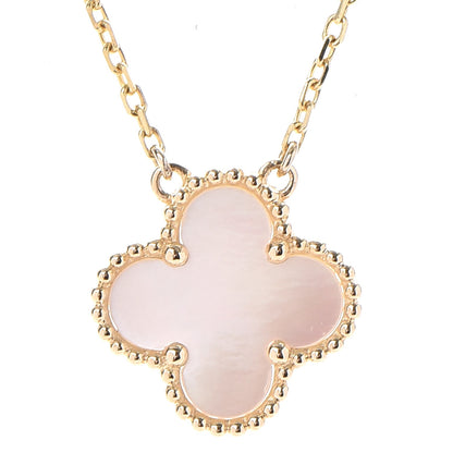 Van Cleef & Arpels 18K Yellow Gold Mother of Pearl Vintage Alhambra Pendant Necklace 4 of 8
