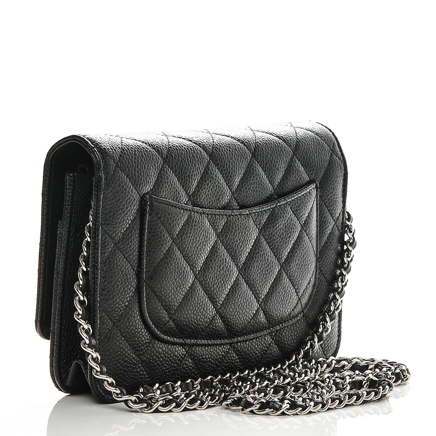 Caviar Quilted Wallet On Chain WOC Black