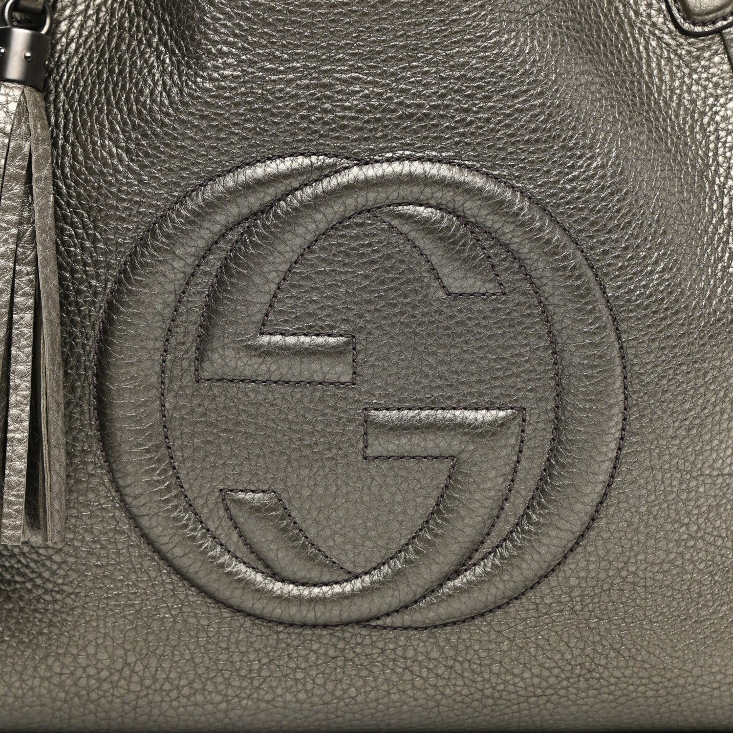 Gucci Metallic Cellarius Calfskin Medium Soho Shoulder Bag Sasso 8 of 10