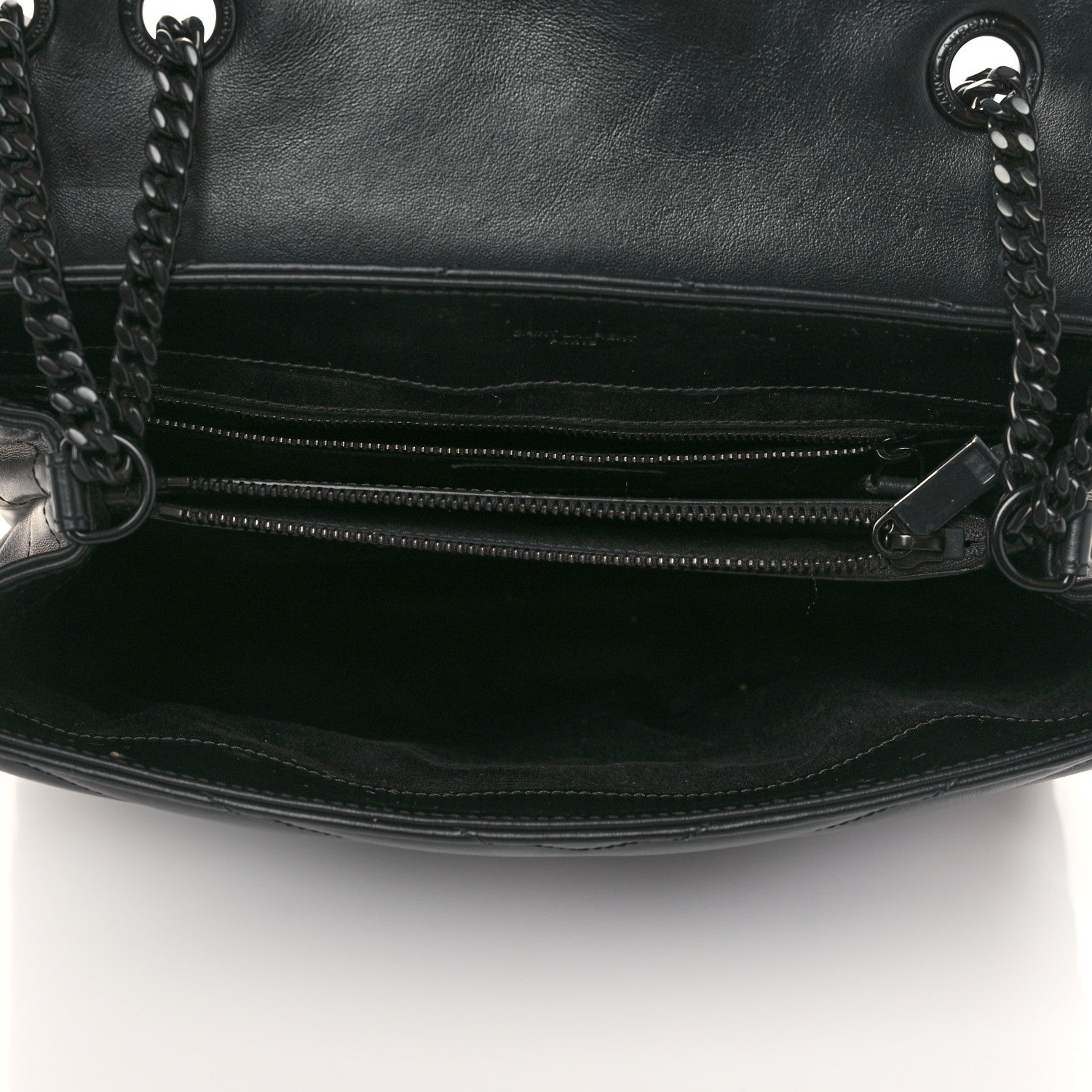 Saint Laurent Calfskin Y Quilted Monogram Medium Loulou Chain Satchel Black 4 of 5