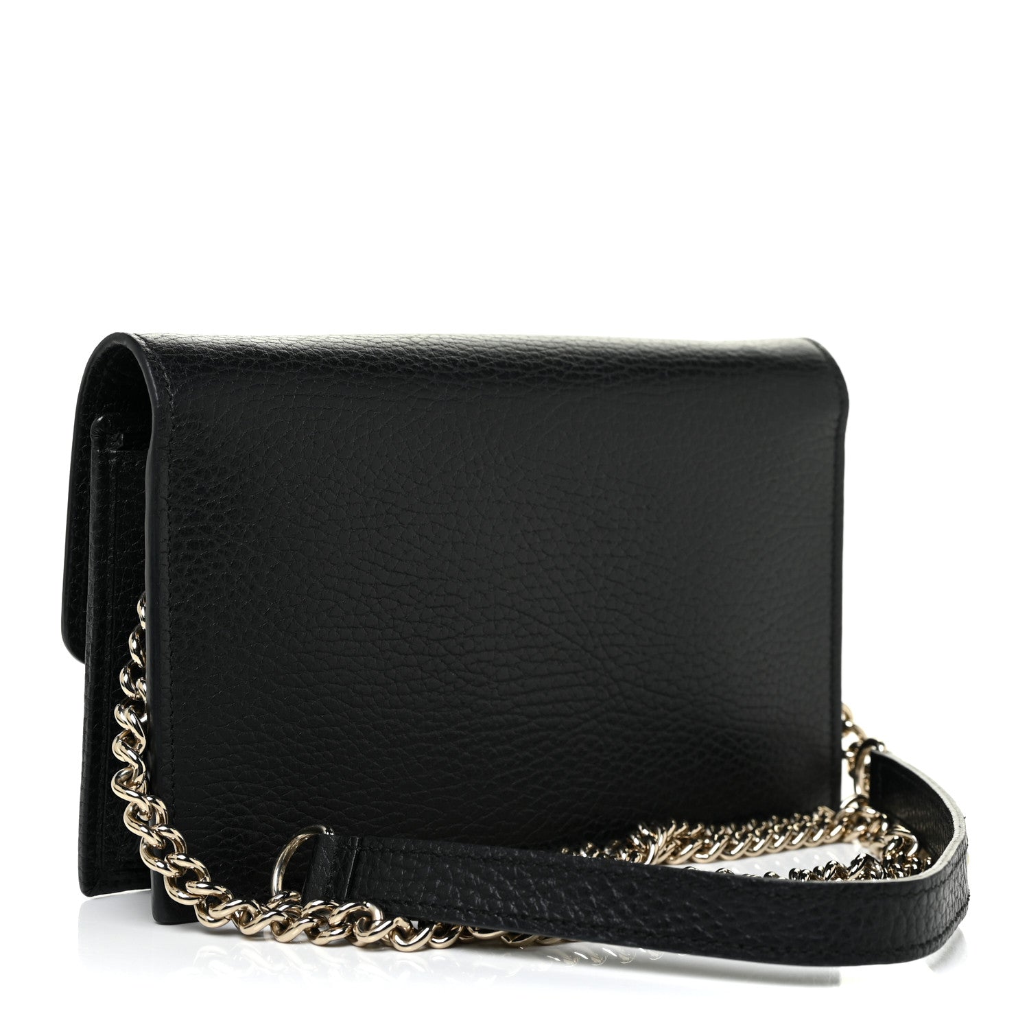 Gucci Dollar Calfskin Interlocking G Chain Wallet Black 3 of 12