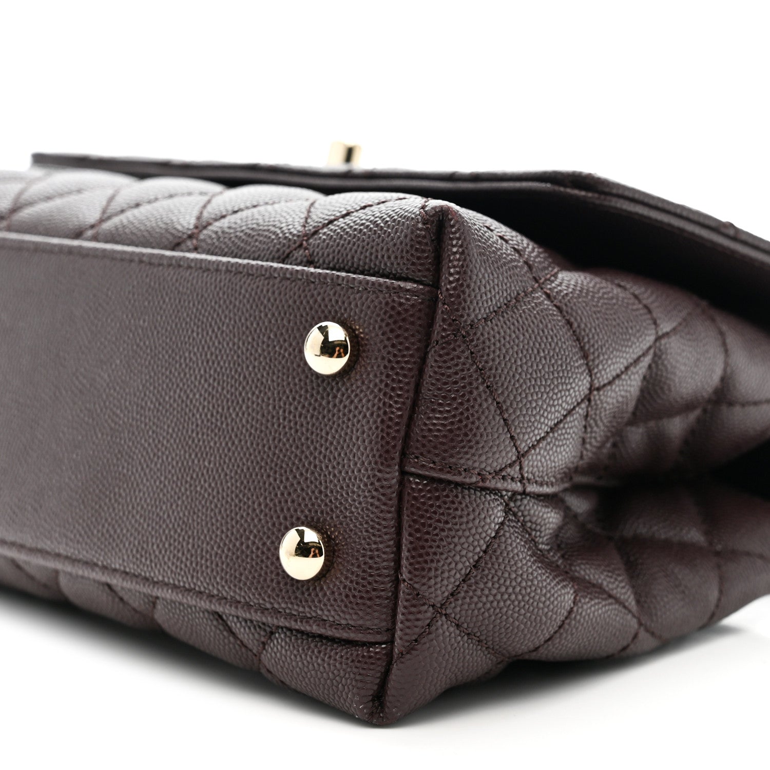 Chanel Caviar Quilted Mini Coco Handle Flap Burgundy 10 of 10