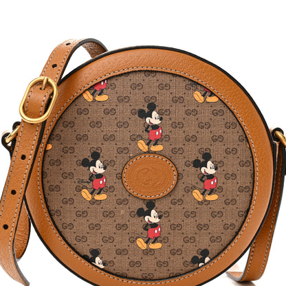 Gucci X DISNEY Mini Vintage GG Supreme Monogram Mickey Mouse Round Shoulder Bag Beige Vintage Sun Oil 8 of 11