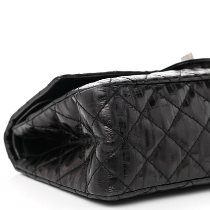 Chanel Metallic Calfskin Striped 2.55 Reissue 226 Flap Black 9 of 11