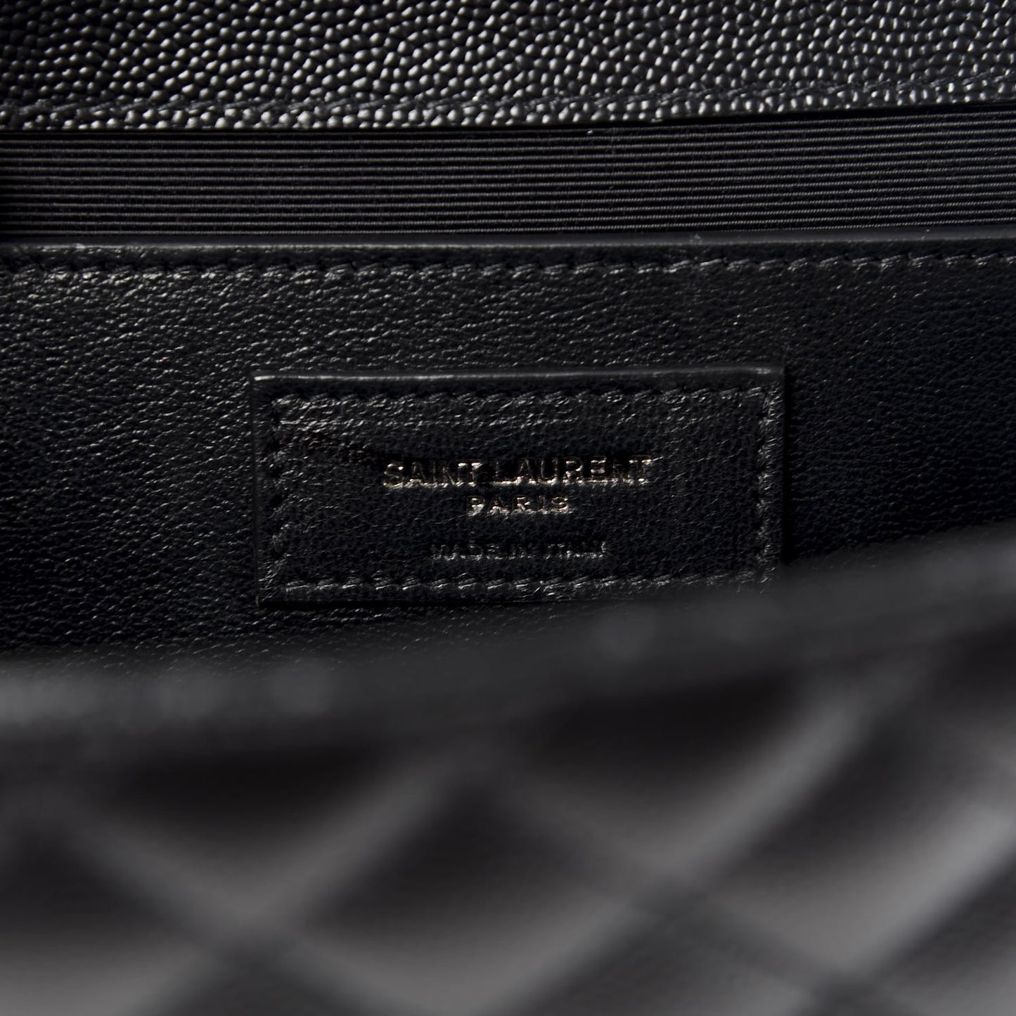 Grain De Poudre Textured Mixed Matelasse Triquilt Medium Monogram Satchel Black