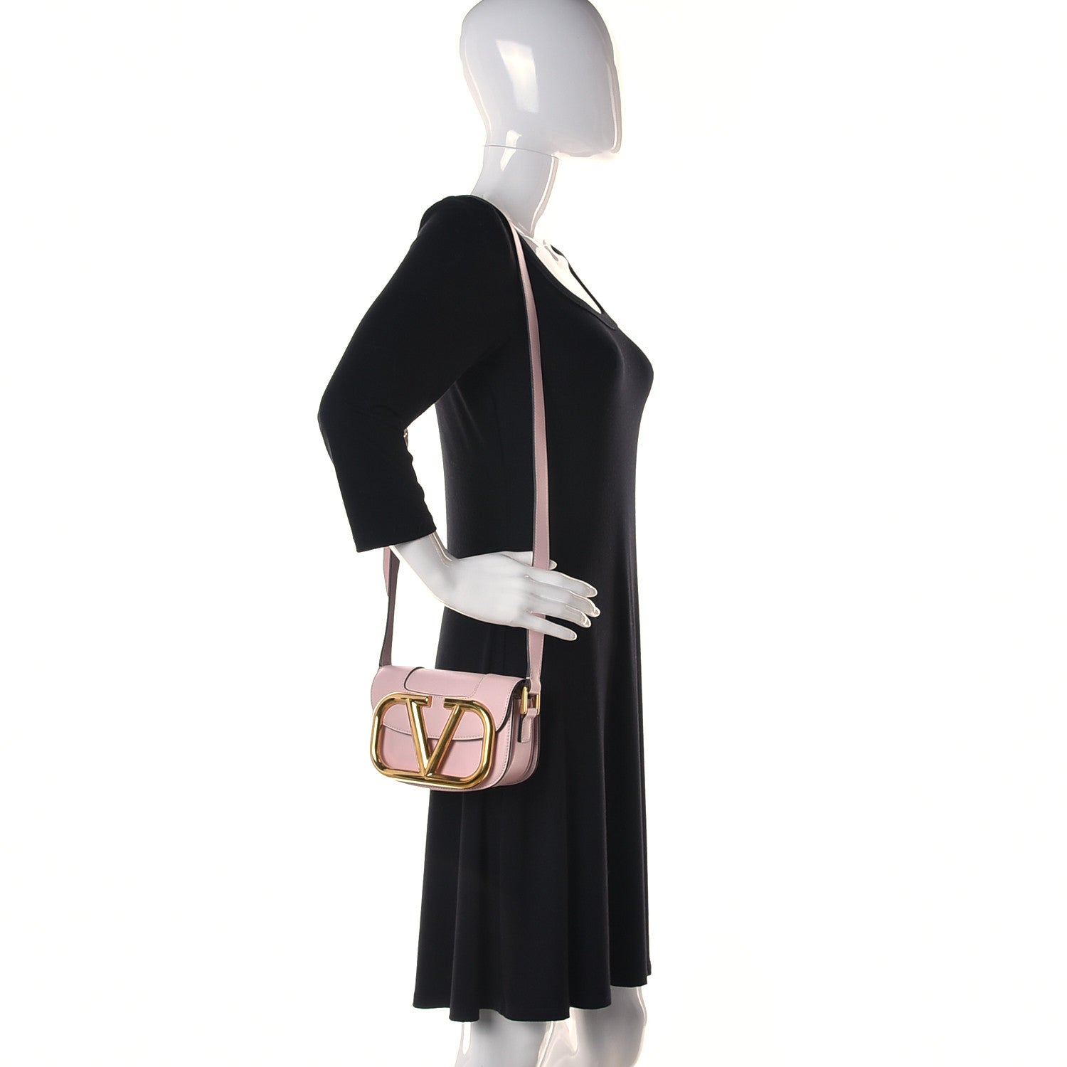 Valentino Garavani Calfskin Small Supervee Crossbody Bag Rose Quartz 2 of 10