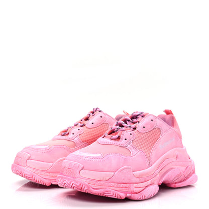Balenciaga Fabric Mesh Dyed Womens Triple S Sneakers 39 Pink 3 of 7