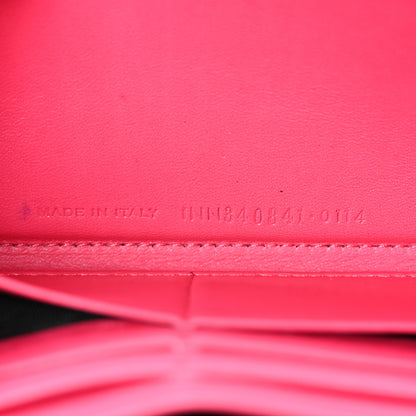 Saint Laurent Patent Grain De Poudre Classic Letters Zip Around Wallet Bubblegum 7 of 7