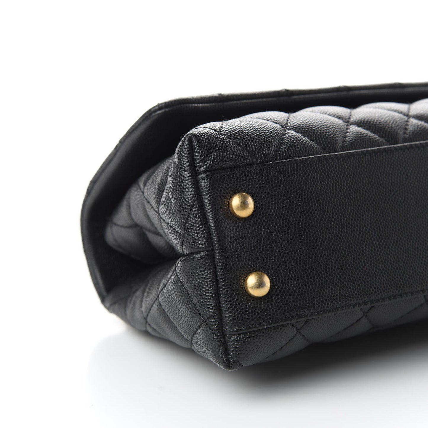 Caviar Quilted Mini Coco Handle Flap Black