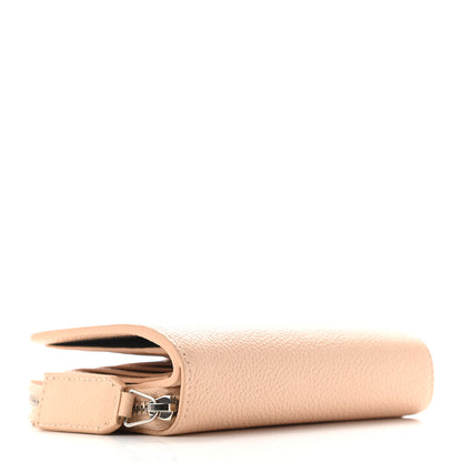 Saint Laurent Grained Calfskin Rive Gauche Compact Zip Around Wallet Nude 4 of 9