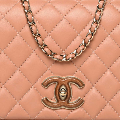 Chanel Lambskin Quilted Wood Mini Coco Handle Flap Beige 10 of 10