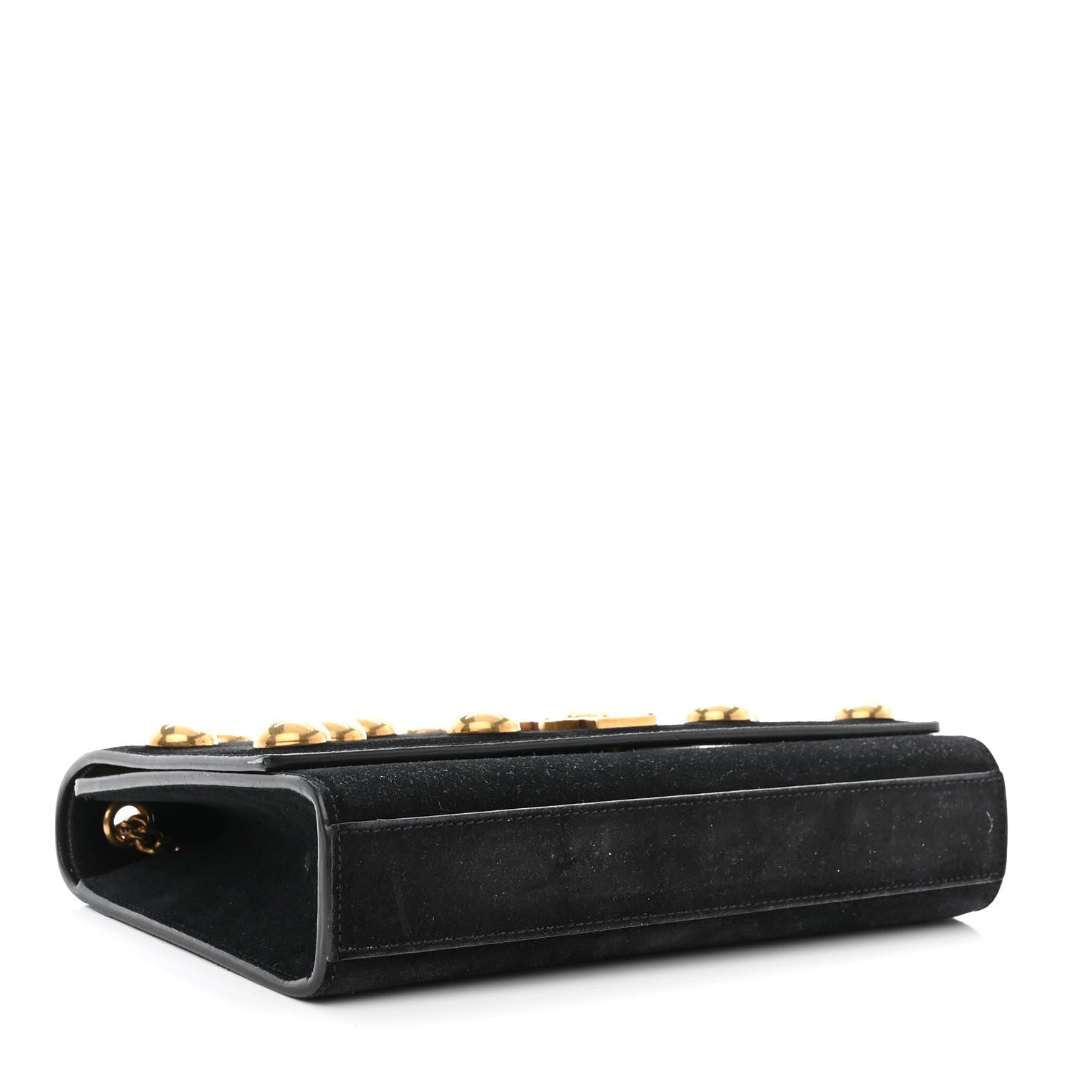 Saint Laurent Suede Studded Medium Classic Monogram Kate Satchel Black 4 of 10